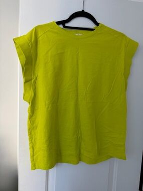 Zara Neon Lime Cap-Sleeve Tank Top